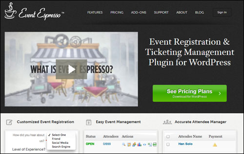 Manage Event Bookings Via The Web With Event Espresso Plugin For WordPress