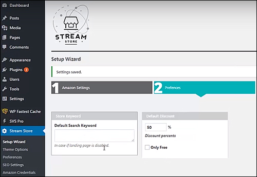 StreamStore Setup Wizard - Preferences