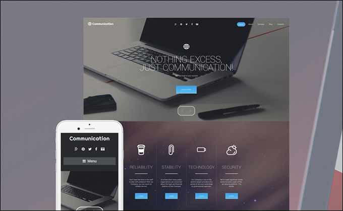 Communications WordPress Template