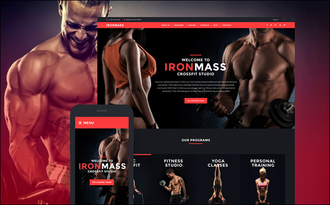 fitness responsive website template