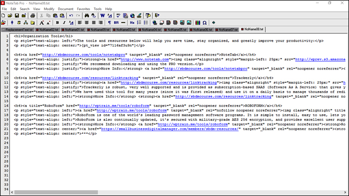 NoteTab Pro - Text And HTML Editor