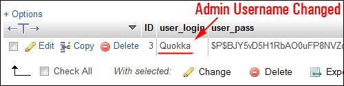 Changing Your WP Username From Admin To Another User Name