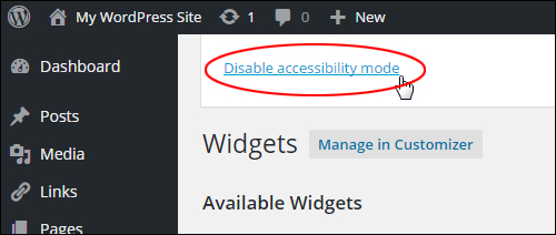 Turn off accessibility mode