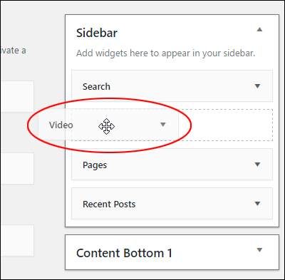 Drag a Video widget to your sidebar