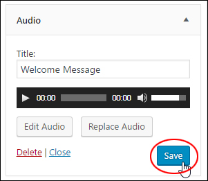 Save the audio file on your audio widget