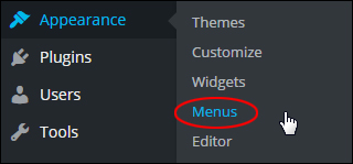 WordPress: Appearance > Menus