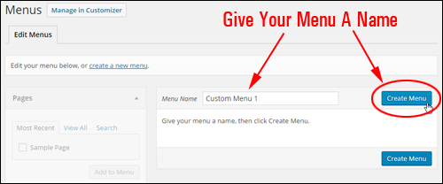 Give Your New Menu A Name
