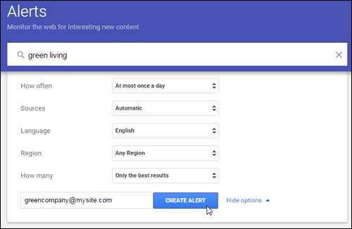 Google Alerts - preferences