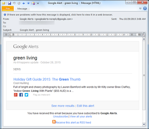 Google alerts - email alert