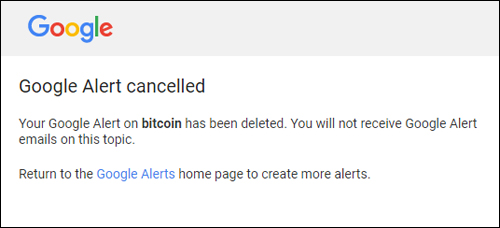 Google Alert cancelled