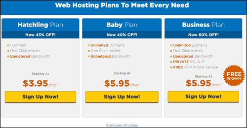 HostGator - Standard Web Hosting Plans