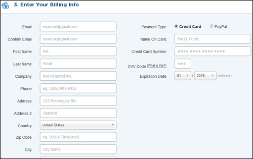 Step 3 - Enter your billing info