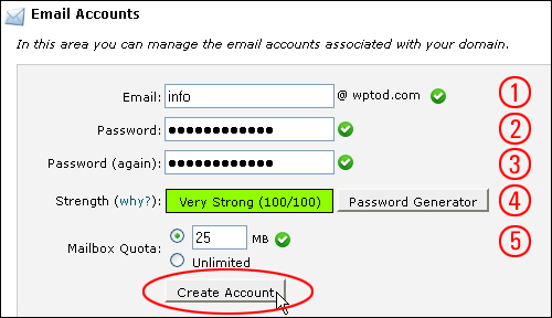 Create your new email account