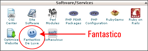 cPanel Software panel - Fantastico