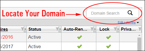 Domain Search feature
