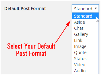 Select Your Default Post Format