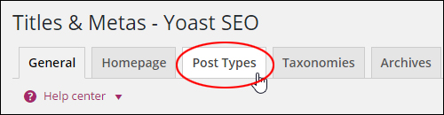 Yoast SEO: Titles & Metas - Post Types