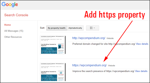 Update your properties in Google Search Console
