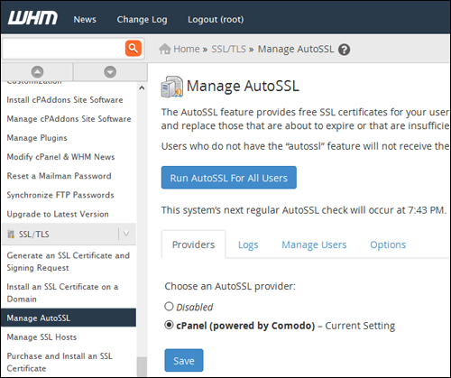 cPanel AutoSSL