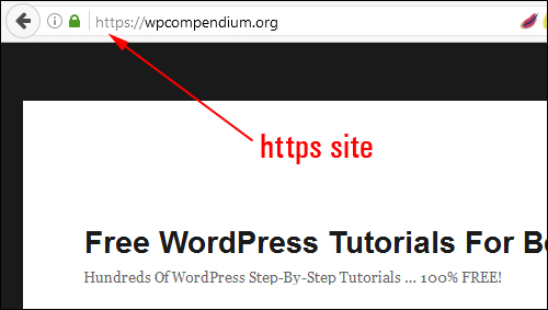 'https' sites display a green padlock next to the web address