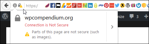 Click on the padlock symbol for site security information