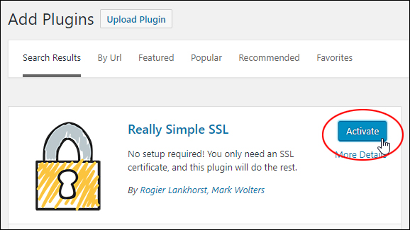 Activate Really Simple SSL Plugin