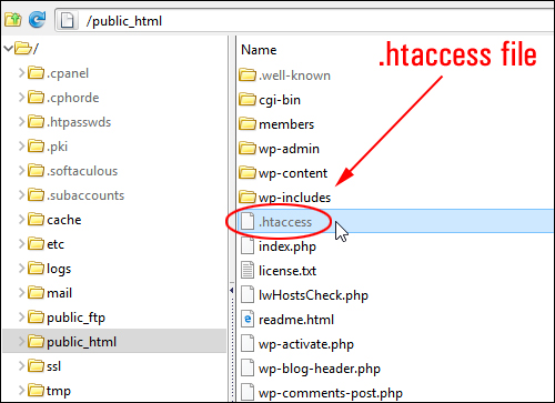 .htaccess file