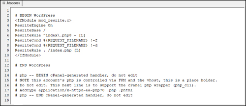 An .htaccess file contains server instructions