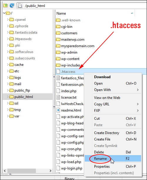 Где найти файл htaccess для wordpress