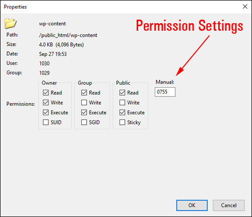 Permission settings