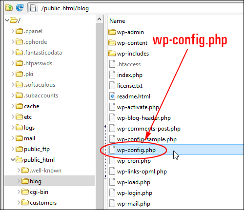 locate your wp-config.php file