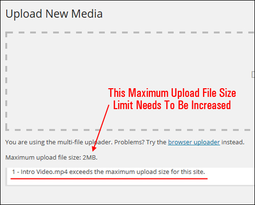 Maximum Upload File Size Limit Needs To Be Increased