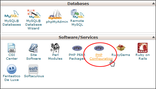 cPanel Software / Services - PHP Configuration