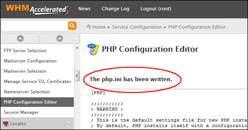 Your previous settings will be overwritten in the 'php.ini' file