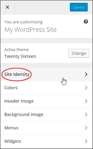 WordPress Customizer - Site Identity