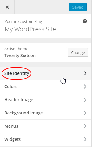Customize - Site Identity