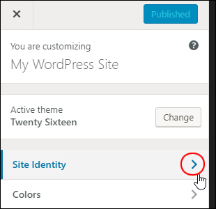 WordPress Theme Customizer - Site Identity