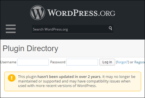 Avoid using WordPress plugins that are not regularly updated!