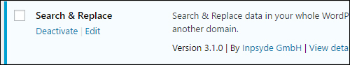 Search & Replace plugin is now active