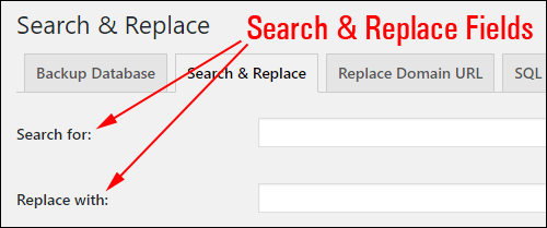 Search & Replace fields