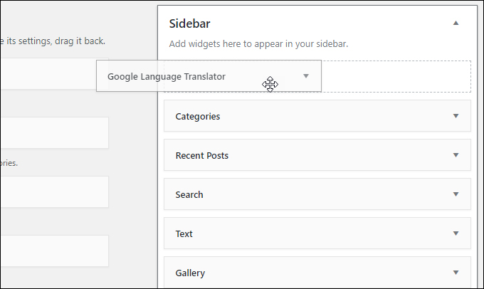 Google Language Translator widget