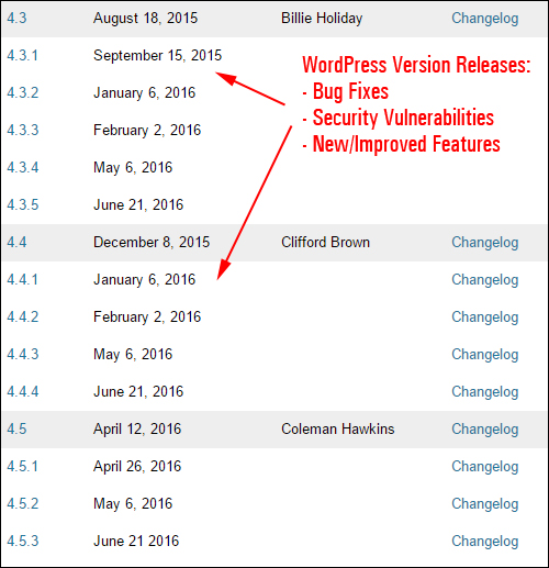 WordPress regularly provides updates to fix bugs and improve security