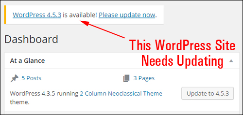 WordPress sites need to be kept up-to-date