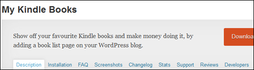 My Kindle Books - WordPress Plugin
