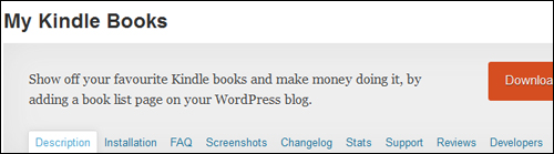 My Kindle Books Plugin For WordPress
