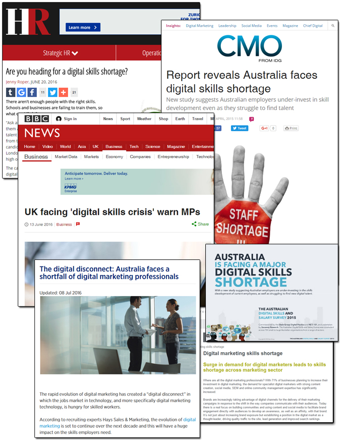 The business sector is experiencing a global digital skills shortage!