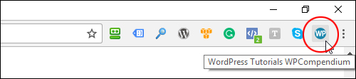 Click the WP icon to access our WordPress tutorials