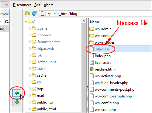 Backup your .htaccess file