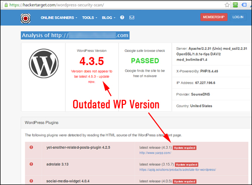 By default, this information about WordPress is available for anyone to see ...
