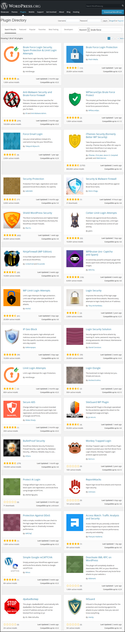 WordPress Plugin Search - Brute-Force Prevention
